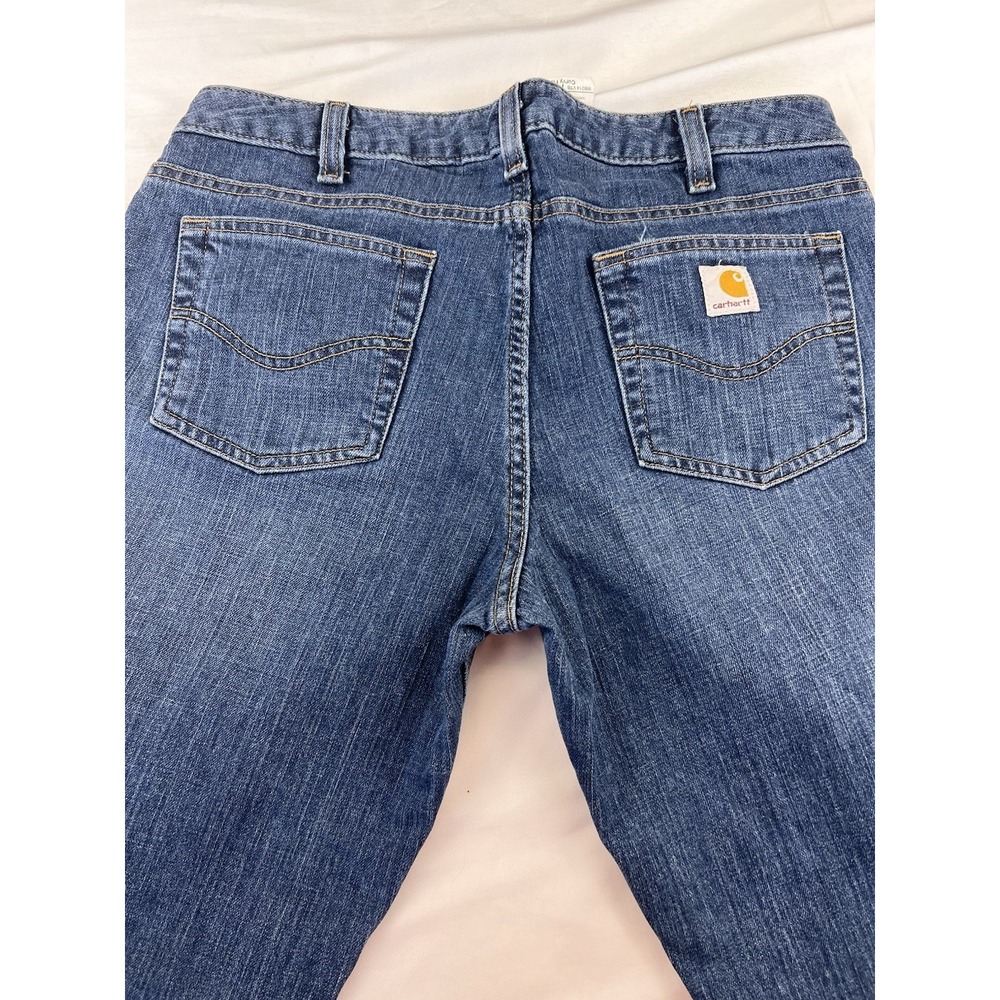 Carhartt Jeans Curvy Fit Mid-Rise Boot Cut Blue Workwear Western Women's 12x32 - Picture 6 of 13